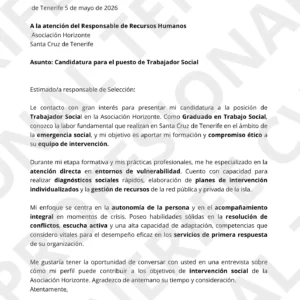 Vista previa Carta de presentación de Graduado o Diplomada en Trabajo Social , optimizado ATS, y limpio.