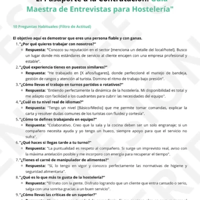 Guía entrevistas hostelería Tenerife Guía maestra de entrevistas para el sector hostelería en Tenerife.