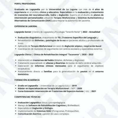 Vista previa de CV Lorenzo Martínez Herrero ( Junior) Optimizado para Filtros ATS, estructura limpia.
