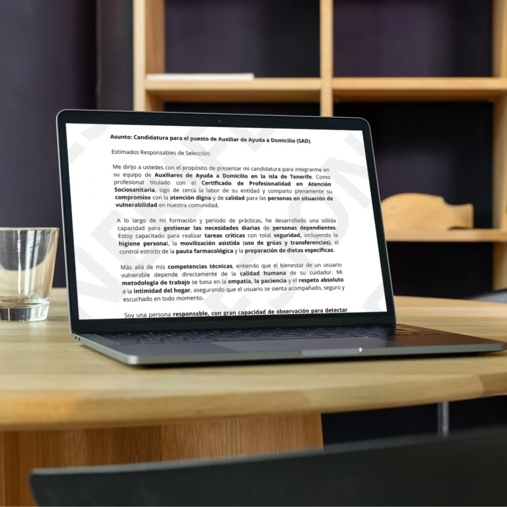 CV Ejemplo Carta Presentacion Ayuda Domicilio | CV Profesional Tenerife™