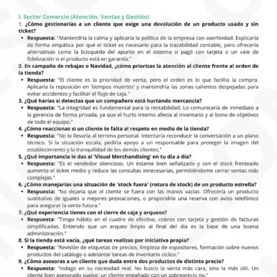 Vista previa Pasaporte a la Contratación Sector Comercio y Transporte, preguntas habituales y no habituales.