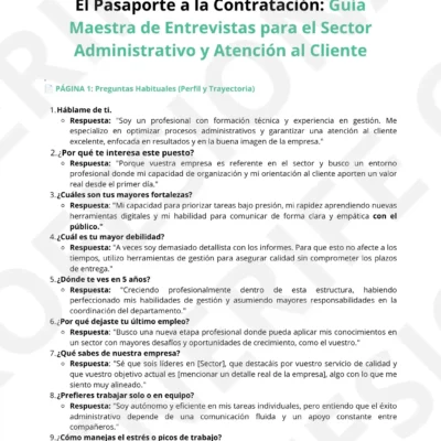 Guía definitiva de preguntas de entrevista para administración y atención al cliente.
